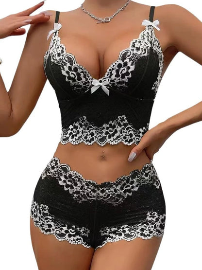 Conjunto de lencería sexy con sujetador, ropa interior sexy para mujer, bragas exóticas, lencería transparente de encaje con entrepierna abierta, disfraces eróticos porno.