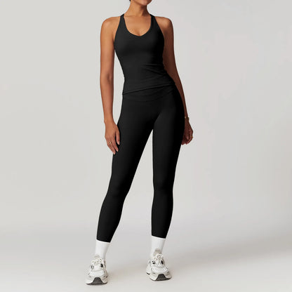 SWELTERING Conjunto de 2 piezas de ropa deportiva para mujer, conjunto de yoga, ropa deportiva para gimnasio, trajes de yoga, conjunto de fitness, chándales, sujetador deportivo, leggings para gimnasio