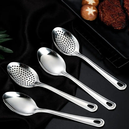 Cuchara para fideos portátil de acero inoxidable antioxidante para cocina, hogar, espumadera, colador frito