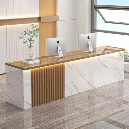 Mostrador de oficina Mostradores de recepción Decoraciones Belleza Mostradores de recepción modernos Salón de lujo Mostrador Negocio Mobiliario comercial