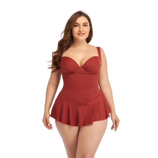 Traje de baño de talla grande para mujer, modelo 2025. Elegante conjunto de bikini para mujer, ideal para nadar. Traje de baño sexy para mujeres con curvas. Traje de baño de una pieza.