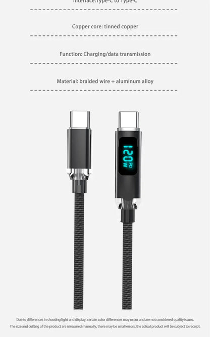 Cable USB tipo C JINMUXI PD de 120 W a USB C de 6 A, cargador de carga rápida para OPPO, Realme, Huawei Poco, Samsung, iPhone 15, cable de pantalla 16