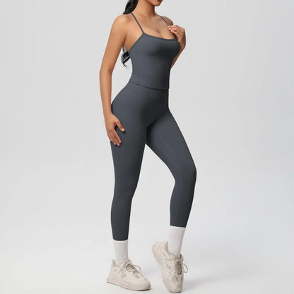 Conjunto de Ropa de Yoga para Mujer, Traje Deportivo, Ropa de Entrenamiento, Chaleco Deportivo sin Mangas, Conjunto de Gimnasio, Mono de Entrenamiento, Ropa Interior Deportiva, Ropa Deportiva