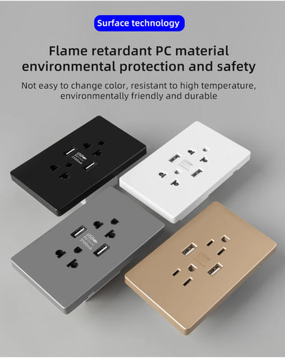 Adaptador de enchufe para electrodomésticos inteligentes Herepow Thailand, enchufe de pared USB doble estándar americano tipo C de 3,1 A con carga rápida.