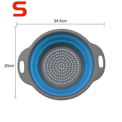Colador plegable redondo, libre de BPA, cesta de drenaje para lavar frutas y verduras, colador de cocina, apto para lavavajillas.