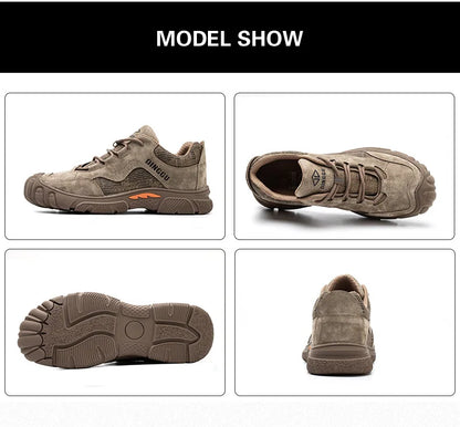 Calzado de seguridad de alta calidad para hombre, con puntera de acero, resistente a golpes y perforaciones. Botas de seguridad antipinchazos.