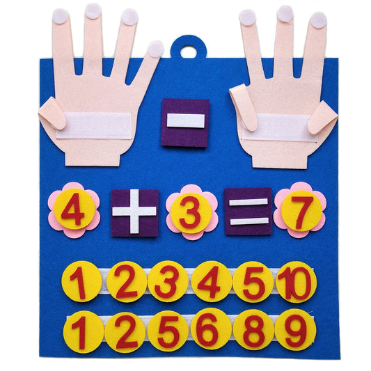 Juguetes Montessori para niños pequeños, juguetes de fieltro con números para los dedos, juguete de matemáticas para contar, juego de aprendizaje de educación temprana para la inteligencia infantil.