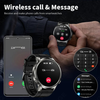 Reloj inteligente LIGE de 1,95 pulgadas con pantalla grande Ultra HD para hombre, llamadas Bluetooth, batería de 500 mAh, para deportes al aire libre y fitness, compatible con Android e iOS.