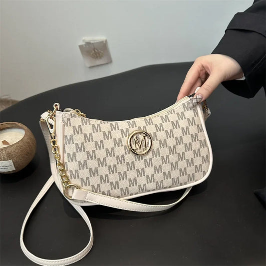 Bolso de mano con estampado retro moderno, moderno, para mujer, con un solo hombro, pequeño, cuadrado, versátil, de piel sintética y poliéster.