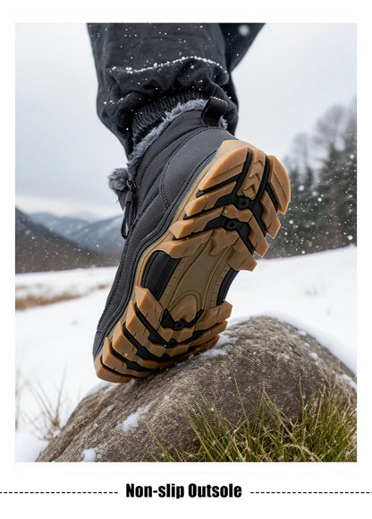 Botas de hombre para mantener el calor, zapatos de invierno para hombre, botines impermeables, zapatos de piel, botas de nieve, zapatos casuales de invierno, botines para hombre