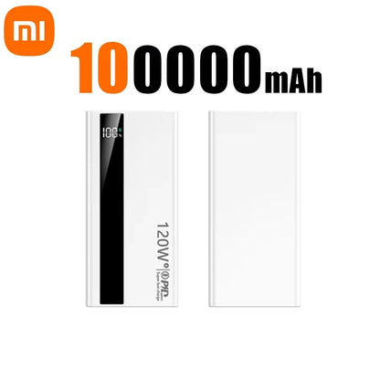 Banco de energía Xiaomi de 500.000 mAh, 120 W, carga ultrarrápida, batería externa de alta capacidad, cargador portátil para iPhone y Samsung.