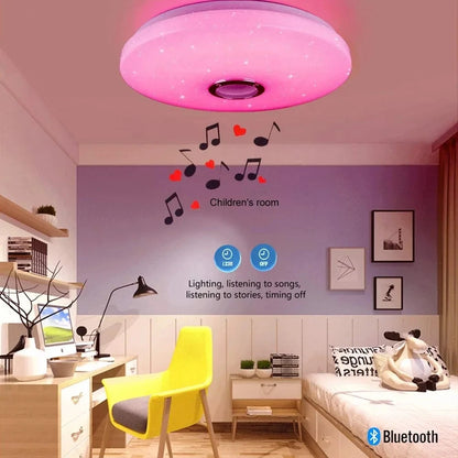 Lámparas de techo modernas RGB con atenuación, iluminación para el hogar mediante aplicación, Bluetooth y música, 52 W (36 W), luces de techo inteligentes con control remoto, 220 V CA