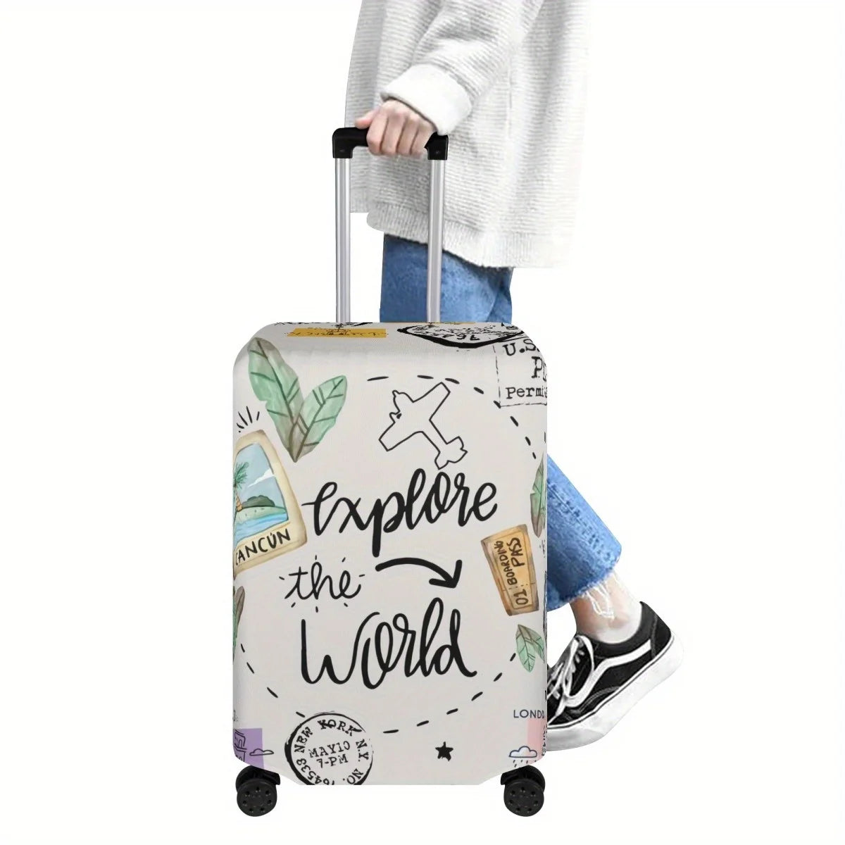 Funda de maleta lavable para viajes: ideal para viajes, vacaciones y regreso a clases. Accesorio de viaje esencial.