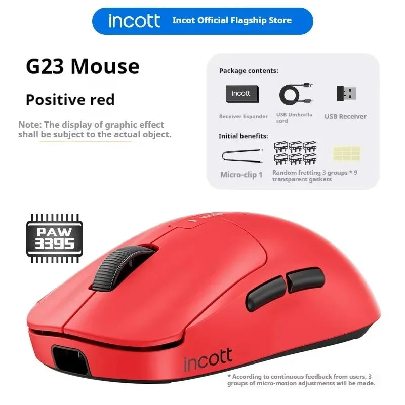 Ratón inalámbrico Incott G23 Pro 8K PAW3950, bajo retardo, batería larga, RGB, para juegos de deportes electrónicos, ligero, accesorios para PC y gamers.