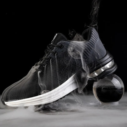 Zapatos de trabajo de protección anti-aplastamiento para hombres y mujeres, zapatos indestructibles anti-perforación, zapatos de trabajo con amortiguación de aire, zapatos de seguridad con puntera de acero para hombre.
