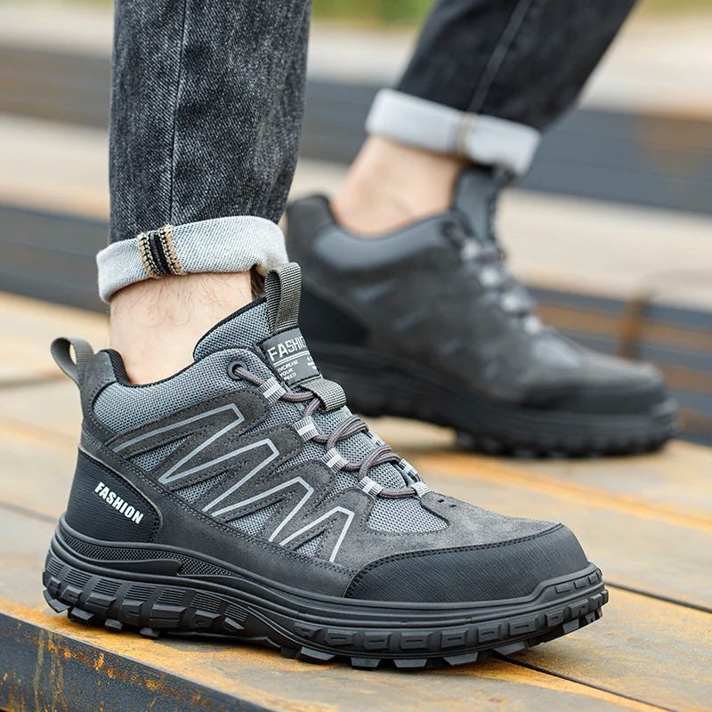 Calzado de seguridad para hombre, zapatos de trabajo con puntera de plástico antiaplastamiento y antiperforación, aislantes, para exteriores, informales, botas de protección laboral, calzado seguro.