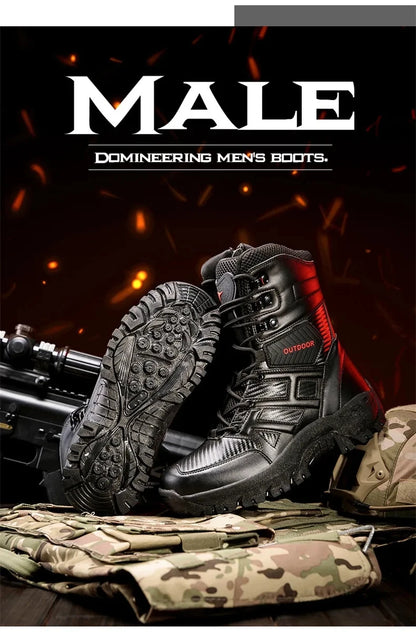 Botas altas de piel para hombre de alta calidad, transpirables, estilo desértico, ideales para actividades al aire libre. Botines antideslizantes para senderismo.