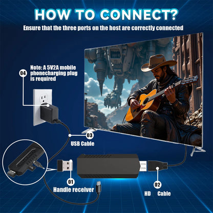 Consolas de videojuegos Velec, controlador inalámbrico doble de 2,4 G, 4K, 20 000 juegos, 64 GB, juegos retro, regalo para TV.