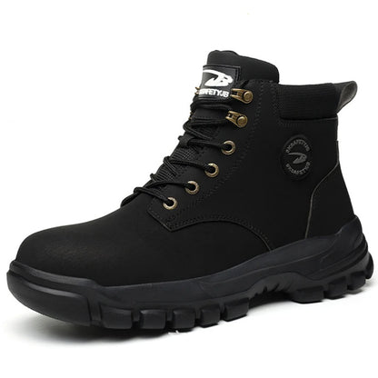 Botas de seguridad de caña alta para hombre, zapatos de seguridad impermeables con punta de acero, zapatos de soldador para construcción, zapatos de trabajo protectores, talla 47 48
