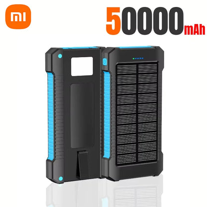 Banco de energía solar Xiaomi de 500.000 mAh, gran capacidad, carga súper rápida, batería externa portátil para exteriores para iPhone, Huawei y Samsung.