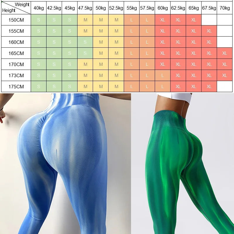Pantalones de yoga para mujer con estampado tie-dye Cloud Rise, leggings deportivos sexys para gimnasio, mallas sin costuras, pantalones de cintura alta para entrenar.