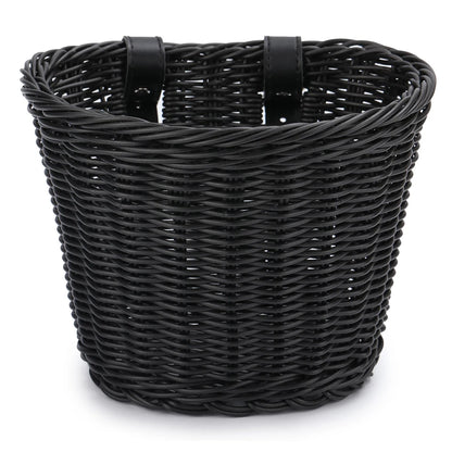 Conjunto de cesta de bicicleta para niños, timbre, borla y pegatinas. Cesta de bicicleta de ratán tejida a mano para manillar delantero. Accesorios de ciclismo.