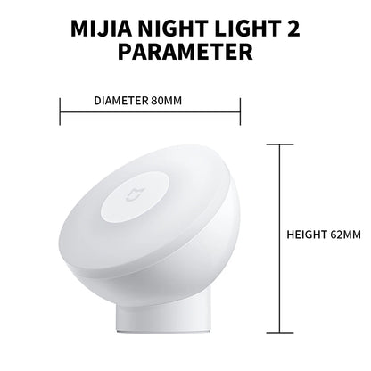 Luz nocturna LED por inducción Xiaomi Mijia, 2 lámparas, brillo ajustable, sensor infrarrojo inteligente de presencia humana con base magnética