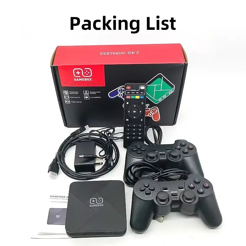 Consola de videojuegos retro G5 S905X con más de 10 simuladores, sistema dual, CPU de 4 núcleos, resolución 4K Super HD, compatible con NDS/PS1/PSP TV Box.