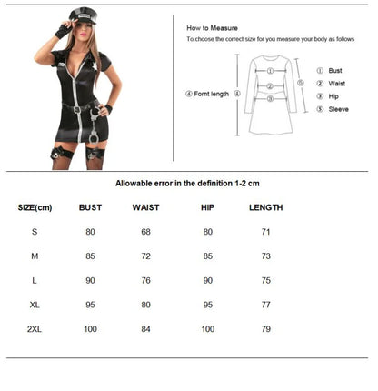 New Halloween Carnival Sexy Policewoman Officer Blue Uniform Policewoman Suit Costume Adult Policewoman Role Playing Costume