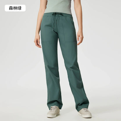 Women Quick Drying Sports Pants Breathable Running Fitness High Waisted Loose Style Wide Leg Casual Yoga Pants Full Length 2025