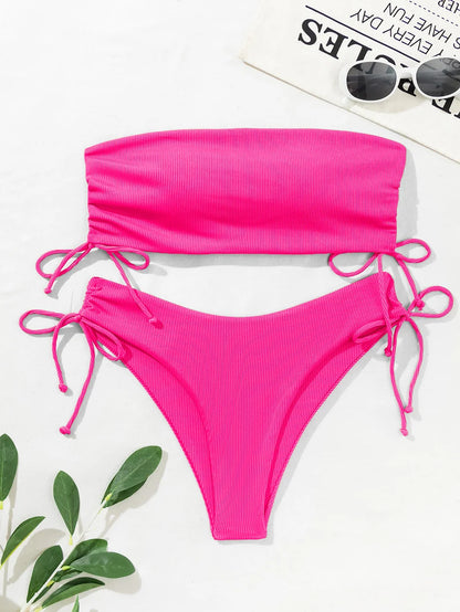 Nuevos bikinis sólidos sexis para mujer, trajes de baño push up para mujer, trajes de baño para nadar, conjunto de bikini brasileño para niña, ropa de playa para bañador