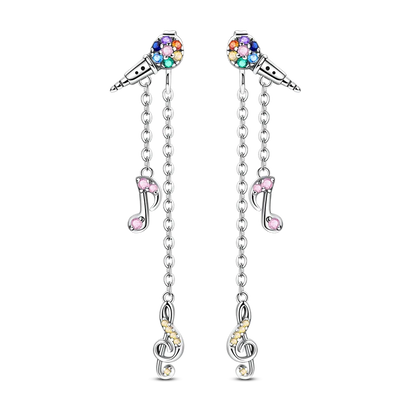 Pendientes brillantes de plata de ley S925 para mujer, con circonitas de colores, diseño de insecto, ideal como regalo de aniversario de boda.