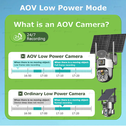 Cámara de seguridad exterior solar 4K con SIM 4G, 2 lentes/pantalla, zoom óptico 60x, seguimiento automático, PTZ 360°, videovigilancia doméstica IP.