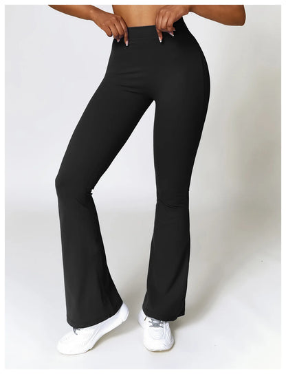 Pantalones de yoga de cintura alta y pernera acampanada para mujer, pantalones de pierna ancha para mujer, pantalones deportivos para gimnasio, entrenamiento físico, pantalones acampanados para baile latino.