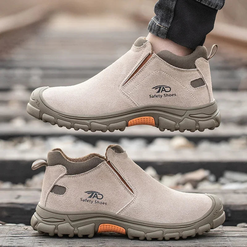 Botas de seguridad de soldadura de corte bajo para hombre, zapatos de trabajo de construcción antiaplastamiento, zapatos indestructibles a prueba de pinchazos, botas de trabajo de seguridad.