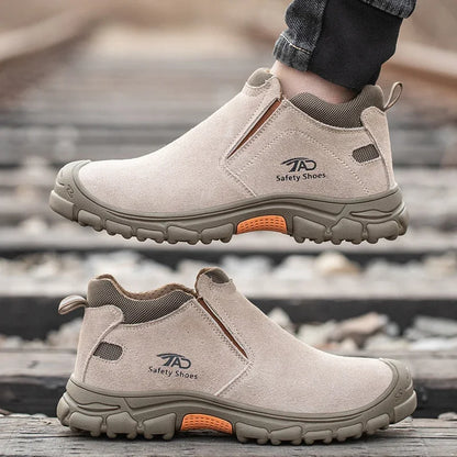 Botas de seguridad de soldadura de corte bajo para hombre, zapatos de trabajo de construcción antiaplastamiento, zapatos indestructibles a prueba de pinchazos, botas de trabajo de seguridad.