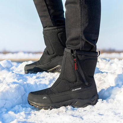 Botas de nieve de invierno para hombre, impermeables, con aislamiento, cálidas y cómodas para exteriores.