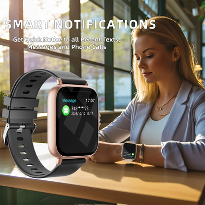 Reloj inteligente deportivo para hombre y mujer, resistente al agua, de 1,83 pulgadas, con función de respuesta a llamadas, podómetro, alertas de información y sueño.