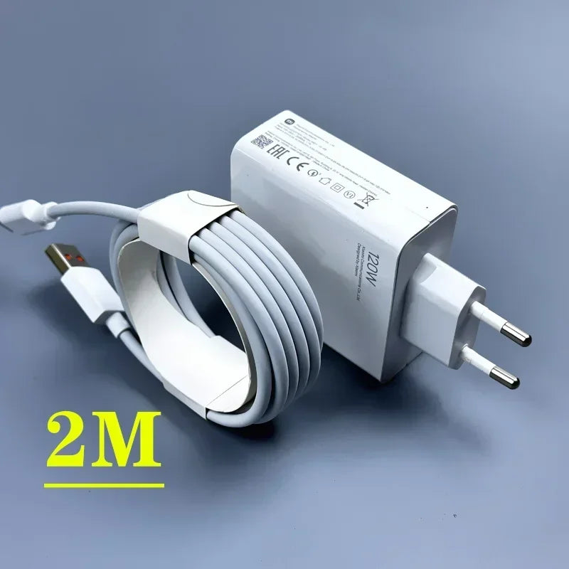 Cargador turbo original Xiaomi de 120 W, carga rápida tipo C, 6 A, adaptador de corriente, cable USB para Mi 13 Ultra, 12T Pro, 11T, RedMi Note 13
