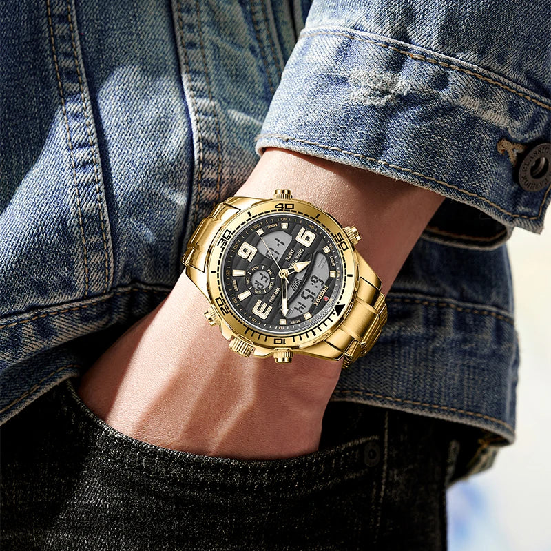 Relojes digitales Foxbox para hombre, reloj de pulsera deportivo de cuarzo de lujo superior, reloj de pulsera de acero militar resistente al agua, reloj de pulsera de cuarzo, reloj para hombre