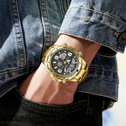 Relojes digitales Foxbox para hombre, reloj de pulsera deportivo de cuarzo de lujo superior, reloj de pulsera de acero militar resistente al agua, reloj de pulsera de cuarzo, reloj para hombre