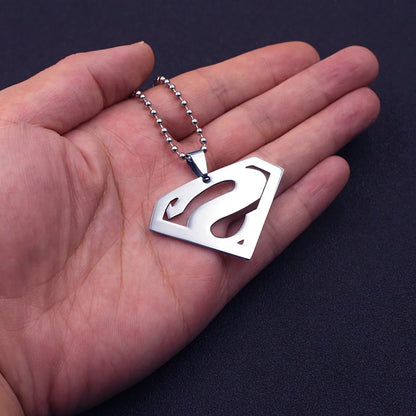 STEELBROS - Colgante de acero inoxidable pulido de alta calidad con diseño de película de anime, superhéroe, para hombre, regalo de joyería para niños y niñas
