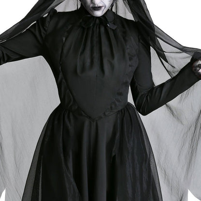 Horror Cosplay Witch Women Scary Zombie Vampire Halloween Carnival Costume Spooky Ghost Medieval Hooded Cape Day of The Dead