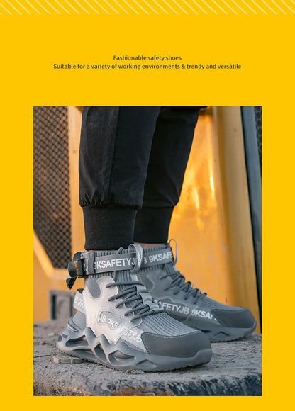 Zapatos de seguridad con puntera de acero para hombre y mujer, botas de trabajo ligeras, transpirables y cómodas, zapatillas de seguridad para la construcción industrial, botas para hombre.