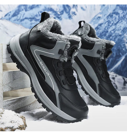 Botas de nieve para hombre, botas de senderismo cálidas y cómodas para invierno, zapatillas deportivas para hombre para exteriores, calzado deportivo impermeable, calzado de senderismo resistente al desgaste