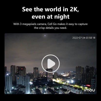 Kit IMOU Cell Go Full Color con panel solar, cámara recargable, Wi-Fi, cámaras de vigilancia exterior, detección humana PIR, IP65