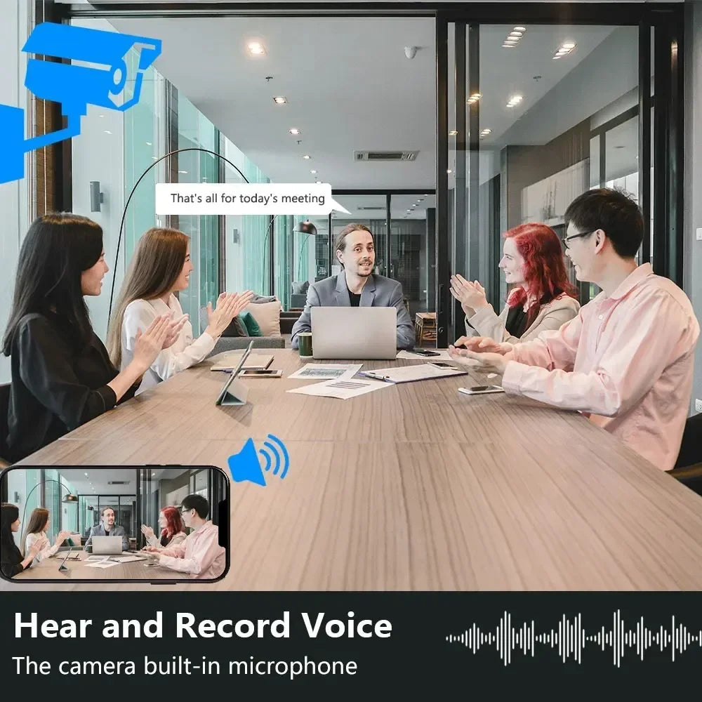 Cámara IP NINIVISION IPC-8MP HD Negra PoE Carcasa Metálica Micrófono Integrado Audio Visión Nocturna a Color Video de Vigilancia para NVR IP 4K de 10 canales