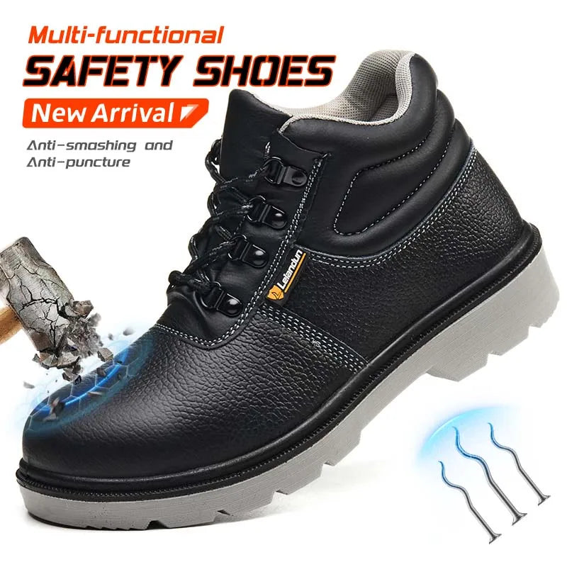 2025 New Men's Steel Toe Anti-smash Anti-puncture Waterproof Wear-resistant Safety Shoes with Steel Plate