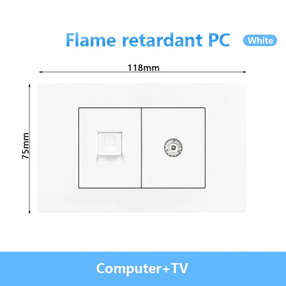 Enchufe de pared USB inteligente tipo C de 20 W con carga rápida para Italia, Chile y México; panel de interruptor de luz eléctrico de Brasil con toma USB-C universal.