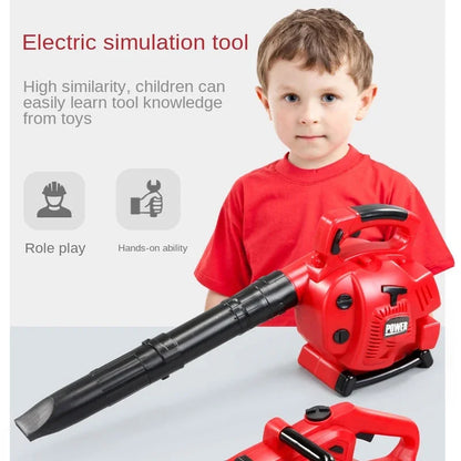 Caja de herramientas eléctrica para niños, juguetes de simulación, herramientas de reparación para bebés, cortadora de césped, sierra, secador de pelo, herramienta de mantenimiento de juguetes para niños